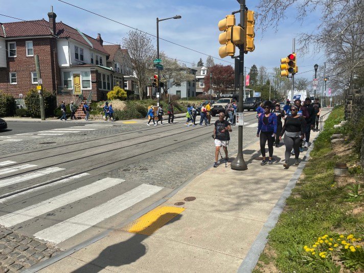 Attendees at the Germantown Avenue Pocket Park Walk